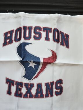 Houston Texans Embroidered Logo Look Throw Pillowcase Panel - White